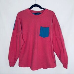 Pennant sportswear pink & blue color block oversized Shirt small